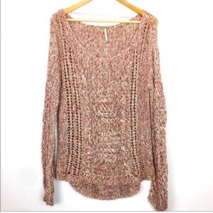 FREE PEOPLE Mauve Crocheted Sweater XS